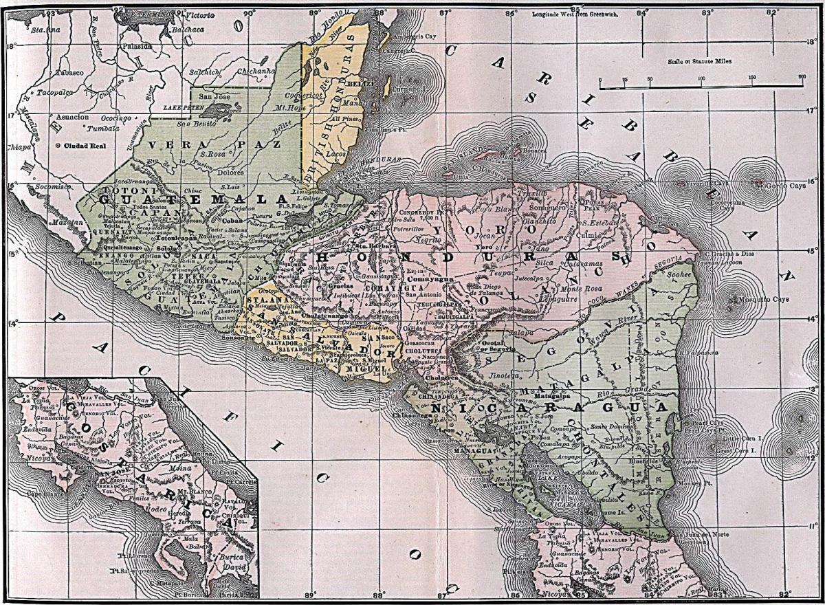 mappa di Honduras britannico