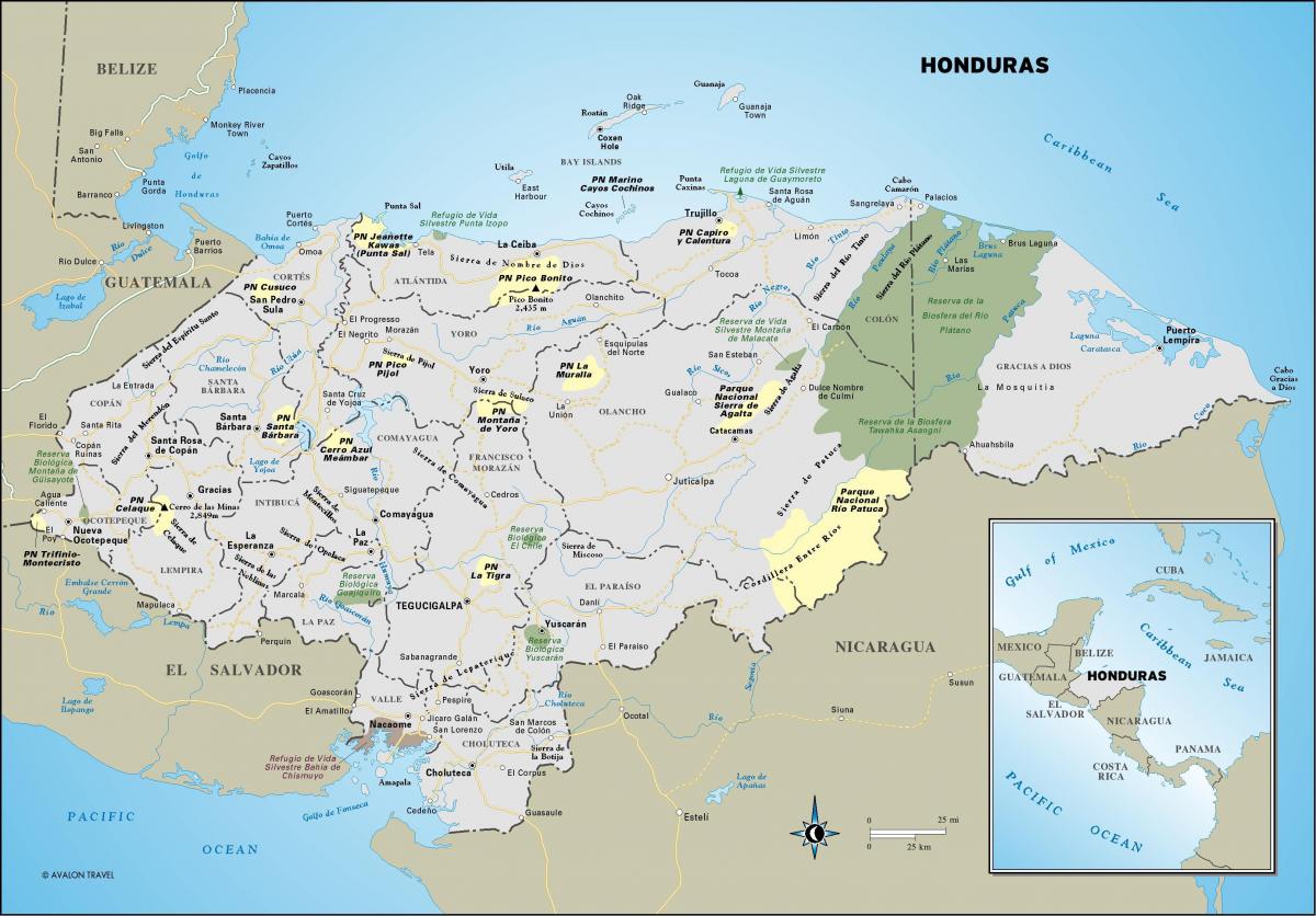 una mappa di Honduras 