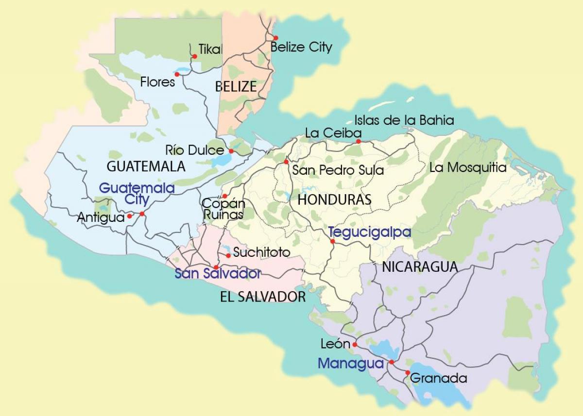 mappa della mosquitia Honduras