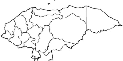Mappa di mappa vuota di Honduras