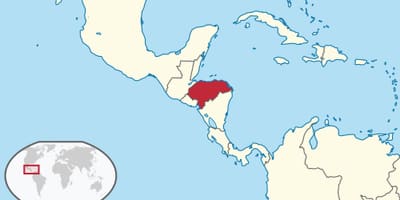Mappa di Honduras continente
