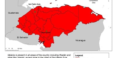 Mappa di Honduras malaria