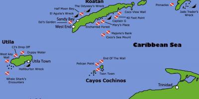 Isole Honduras mappa