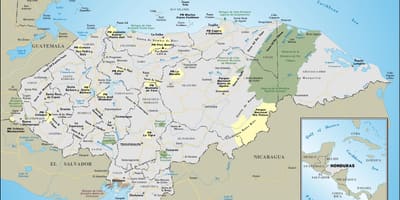 Mappa di Honduras turistiche