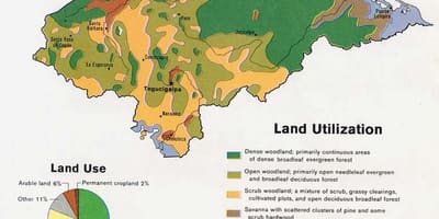 Mappa di Honduras montagne