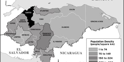 Mappa di Honduras popolazione